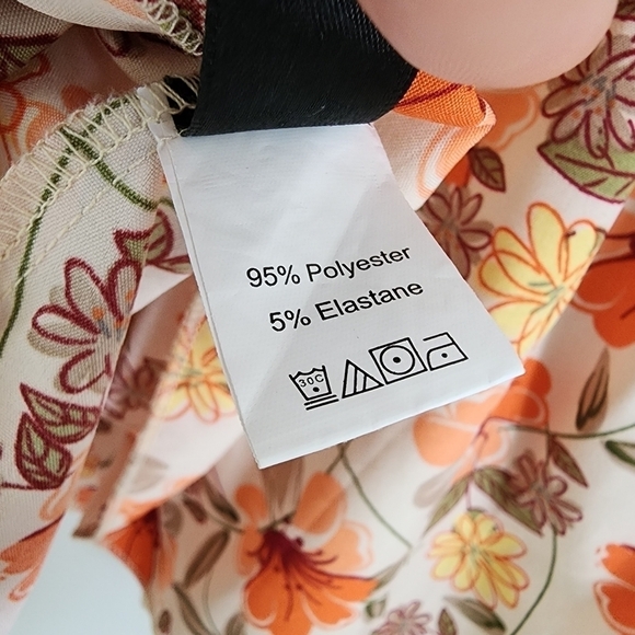 2/$20 SHEIN Curve Plus Floral Print Lantern Sleeve Peplum Hem Blouse Size 1X - Picture 9 of 12